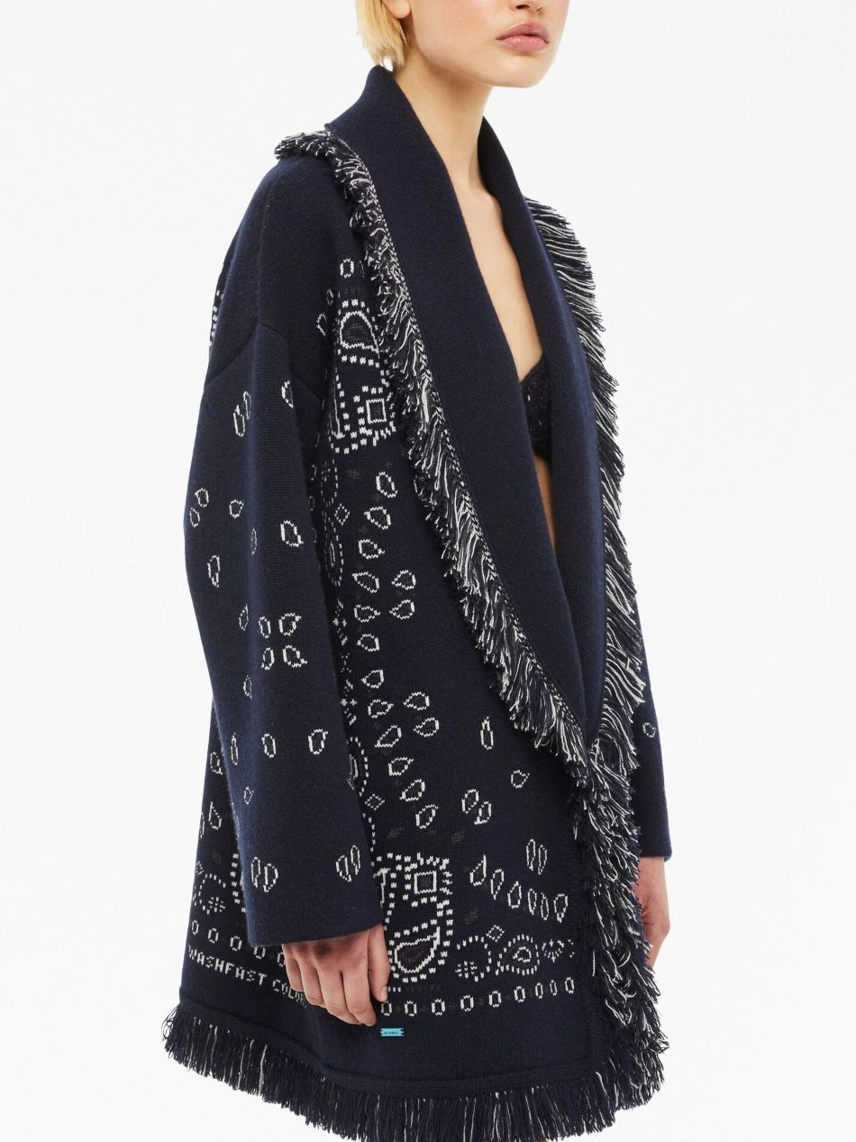 Cheap Women Bandana Alanui cardigan cashmere jacquard 0811